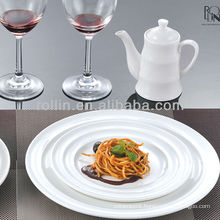 Hotel and restaurant use high quality white ceramic porcelain dinner plate